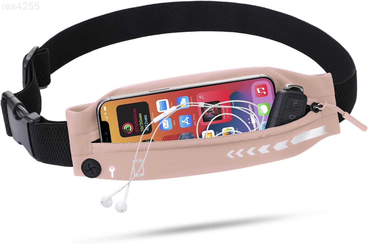 Slim Running Belt for Women MenRunners Phone Holder Fanny Pack Adjustable Bounce Free Waist Pouch bag for Workout Money Belt Run Gear Accessories Pink