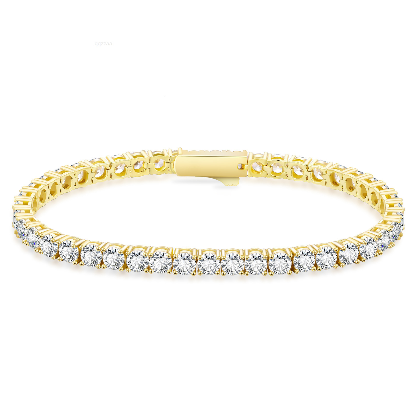 3mm 4mm Classic Tennis Elegant Jewelry Gifts 14K Gold Plated Round Cut Moissaniteia AAAAA Moissanite Iced Out Tennis Bracelet for Women Men