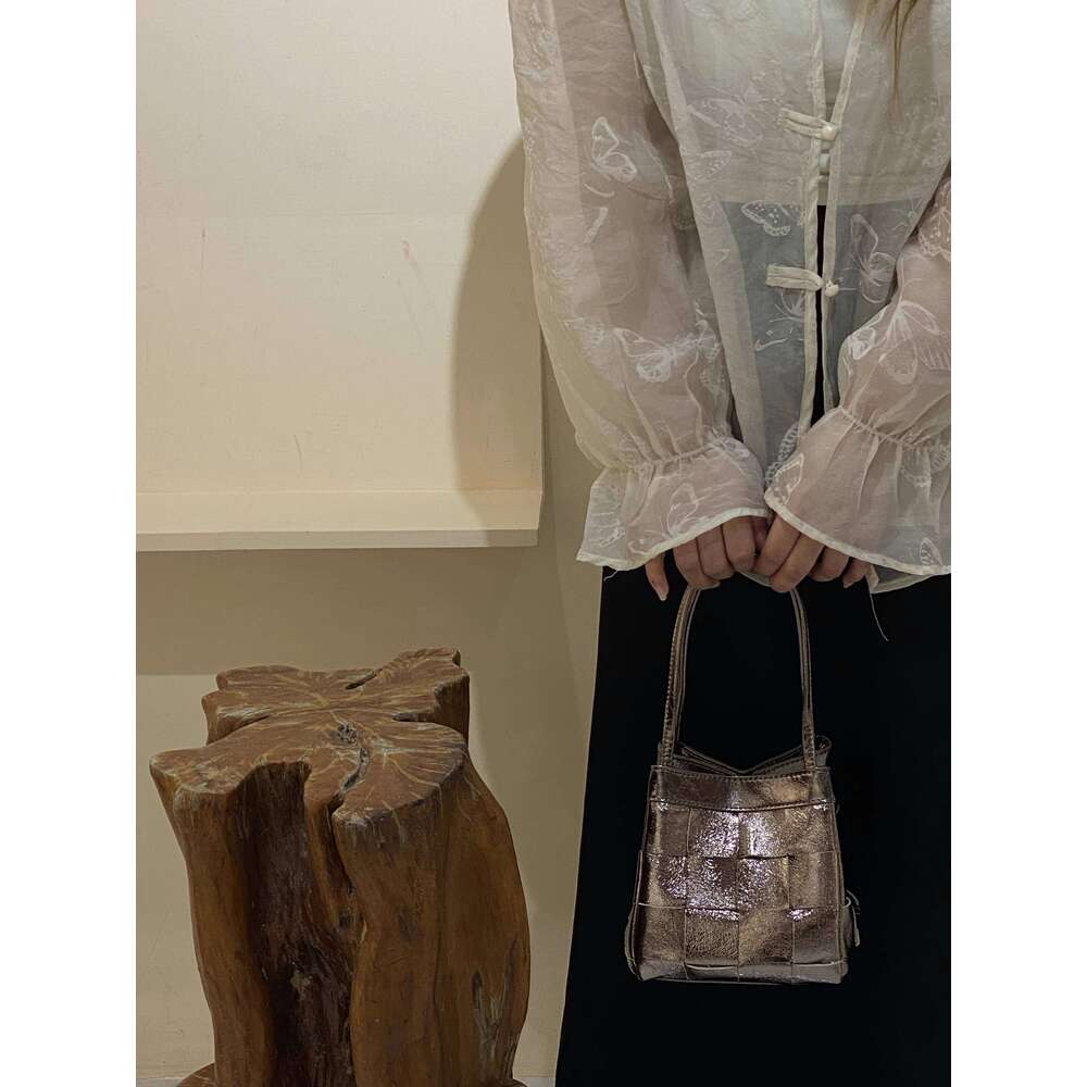 Designer Bag Tote Bag Shoulder Bag Top Layer Oil Wax Cowhide Small Square Genuine Leather Woven Handheld Basket Niche Design Crossbody Bag