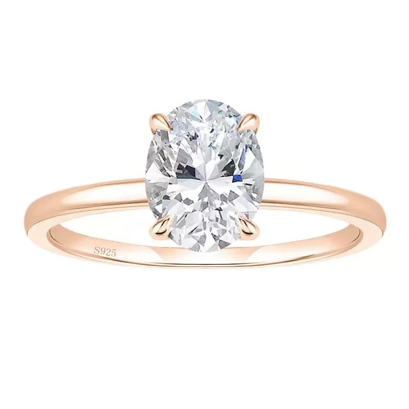 Hot Sale Engagement Ring 18k Solid Gold 3CT Oval D/VVS Moissanite Diamond Rings Fine Jewelry Rings