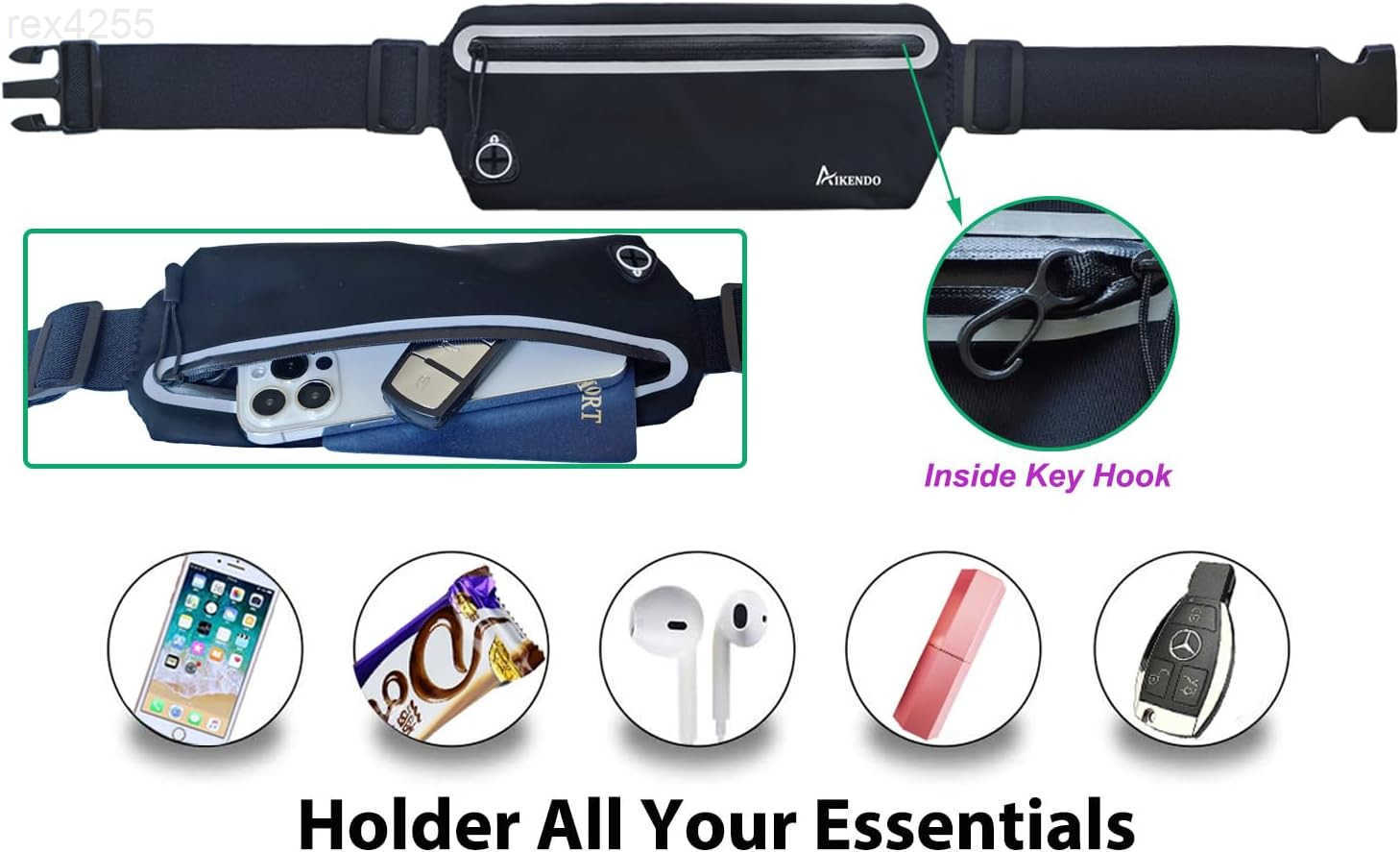 Slim Running Belt Fanny Pack Women MenRunners Phone Holder Waist BagRun Pouch Waist Belt for Workout JoggingTravel Money Belt Running Gear Accessories