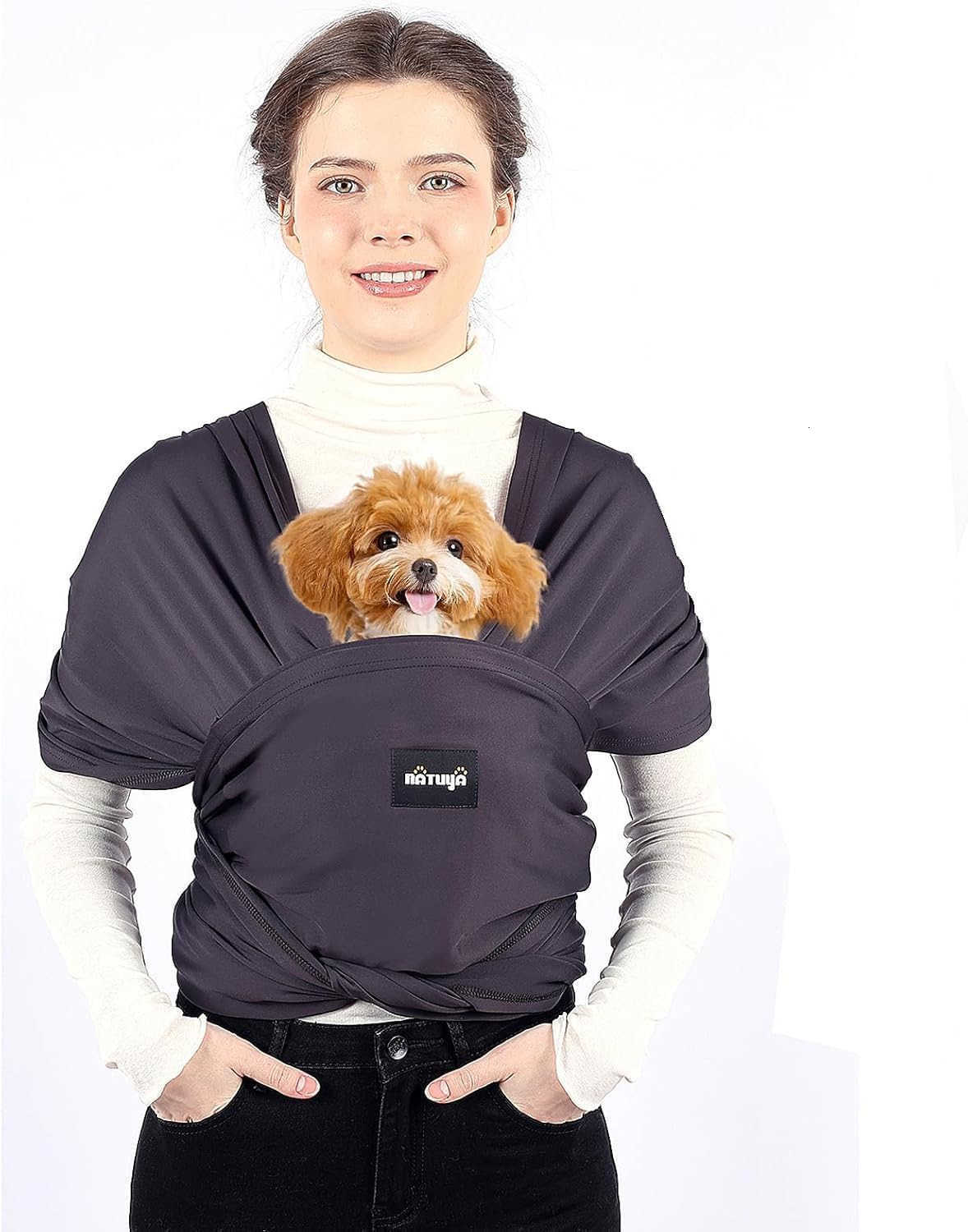 Dog Sling Carrier Small Dog Front Carrier Lightweight Hands Free Puppy Carrier AntiAnxiety Cat Sling Size Adjustable Premium Dog Carrier Sling Warp Dr