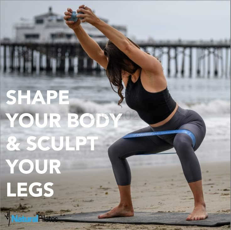 Natural Pilates 4Level Booty Bands for Working Out Elastic Glute Bands for Butt Resistance Bands for Legs and Butt Workout Exercise Butt Bands Set wit