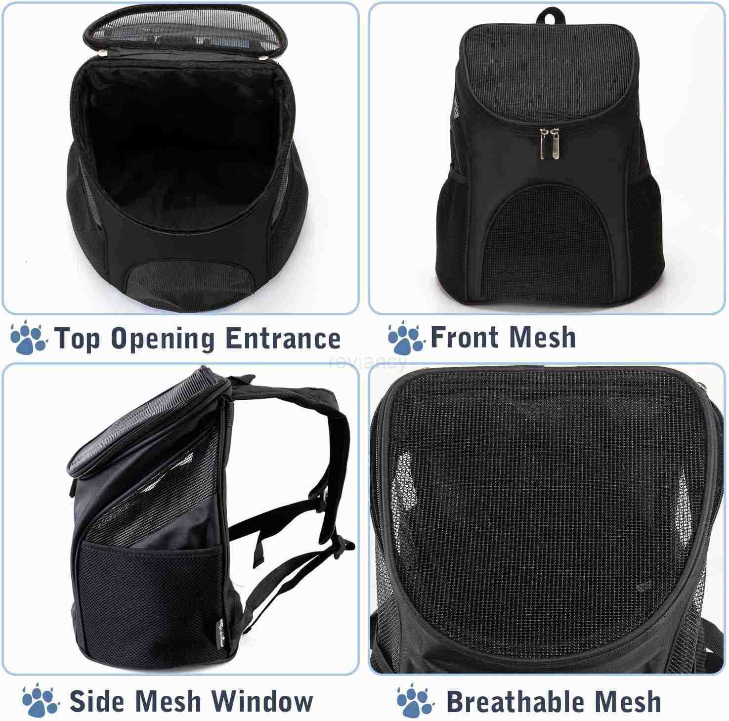 Dog Carrier Backpack Breathable for Small PetsCatsPuppies Pet Carrier Bag with Mesh Ventilation Safety Features and Cushion Back Support for Traveling