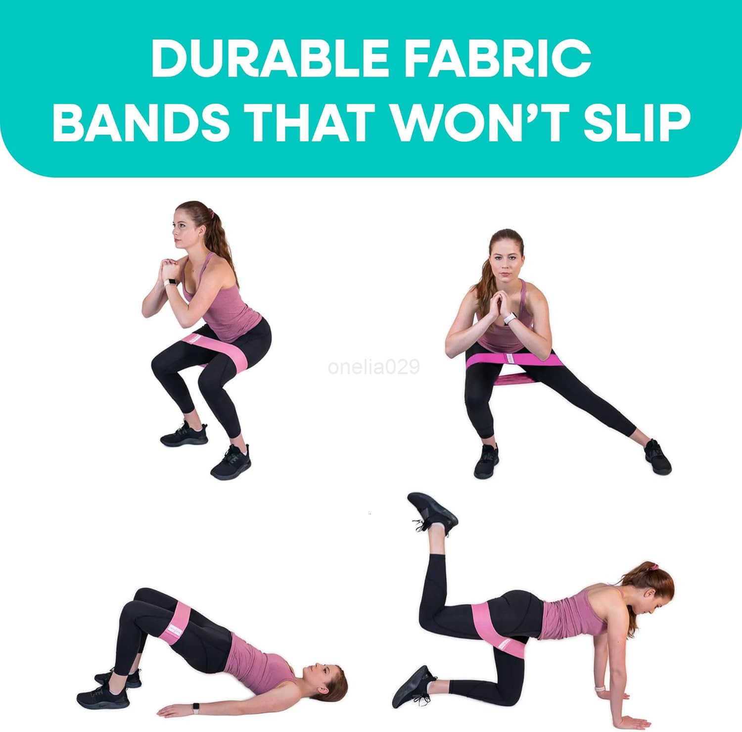 4Piece Resistance Band Set Fabric Exercise Bands for Strength Training Yoga Pilates NonSlip Durable and TravelFriendly Gym Equipment W250912