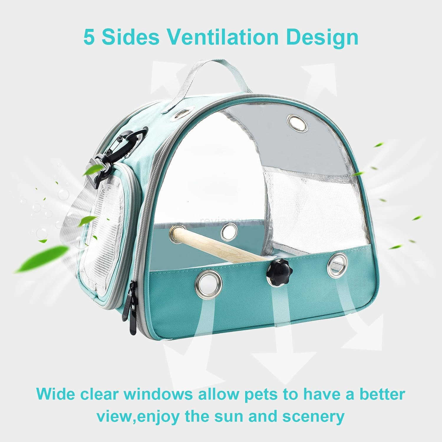 Bird Travel Carrier with Standing PerchLightweight Breathable Parrot Cage Small Pet Carrier Bag with Shoulder StrapBird Rat Guinea Pig Squirrel Carrie