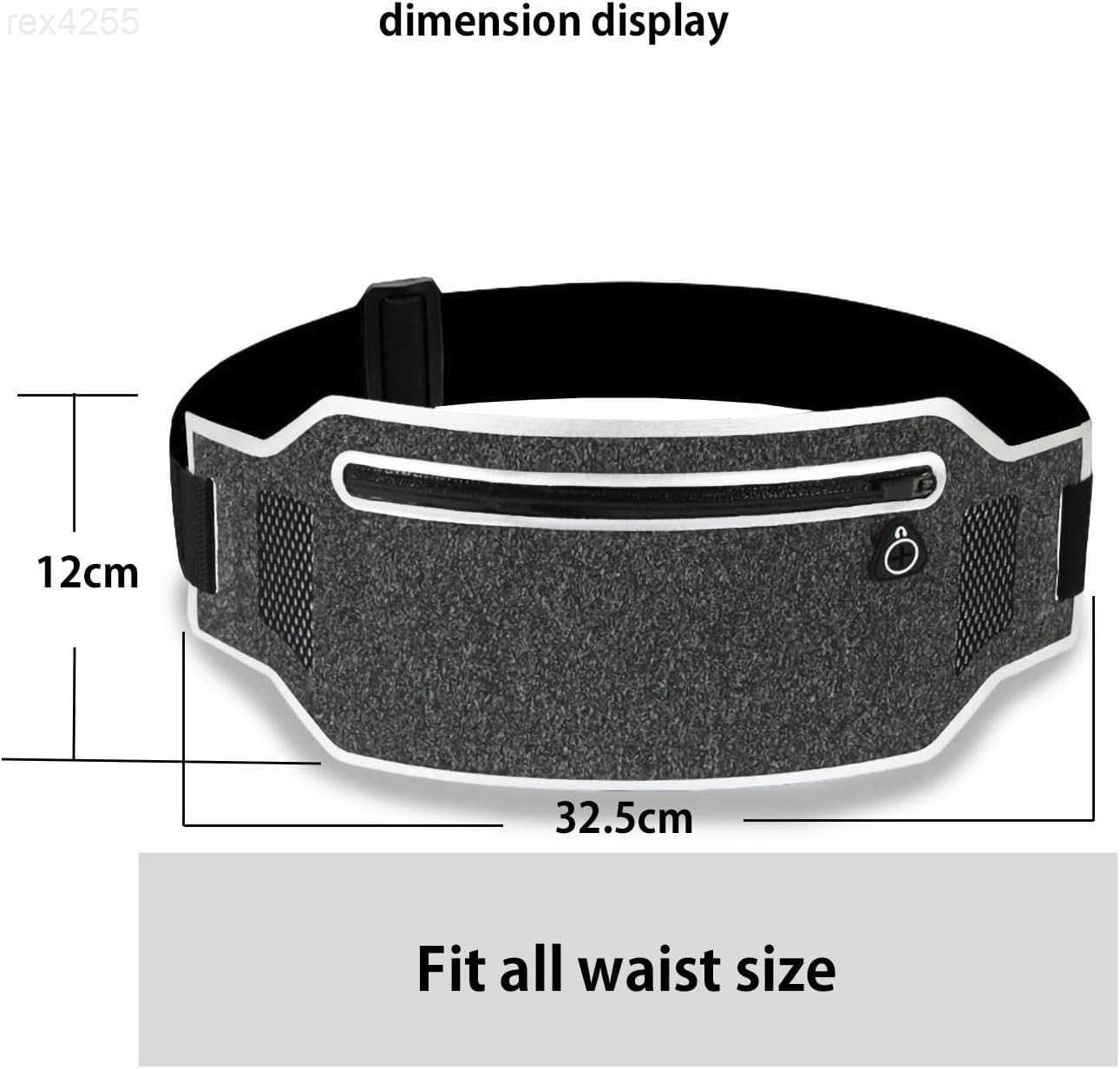 Running beltSlim Running Waist Fanny Pack Runner Exercise Phone Belt Hip Pouch Bag for Women Men iphone Samsung Black GreyW250912