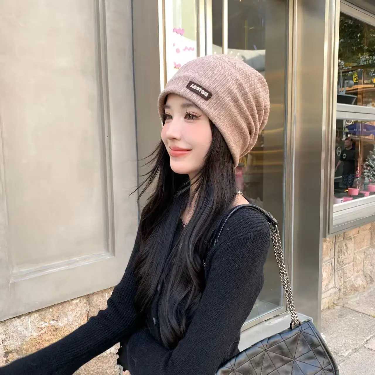 Wen Knitted Baggy Beanie Solid Color Autumn Winter Warm Hat Casual Ladies Girl Ear Protection Slouchy G250910