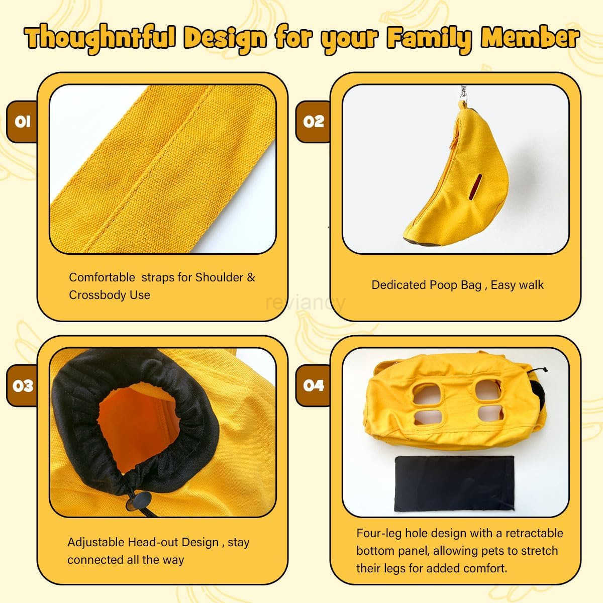 Pet Carrier Tote Bag Yellow Canvas with Dog Design Large Capacity Shoulder Bag with Accessory PouchW250912