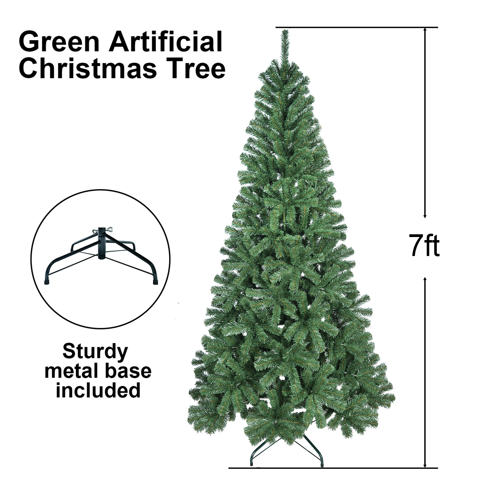 Green Christmas tree Hinged Premium Spruce Artificial Xmas Trees Foldable Base