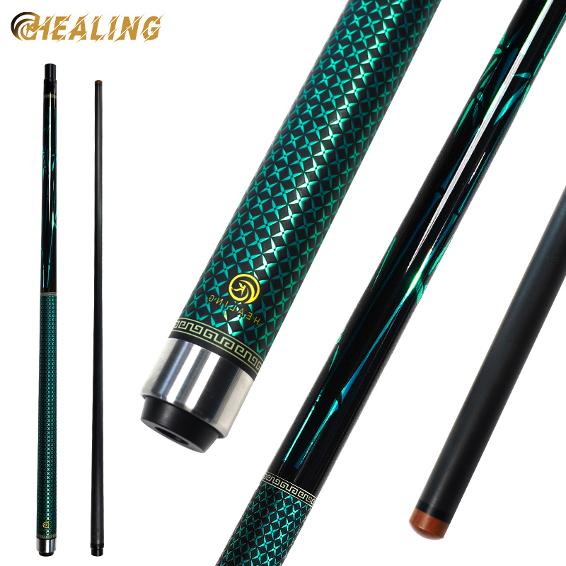 OKHEALING 1/2 Split Pool Cue Billiard Stick Carbon Fiber Billiard Cue 12.9mm Bakelite Tip Uni-loc / 3 Teeth Joint Length 1474mm/58inch Weight 20oz, Gr