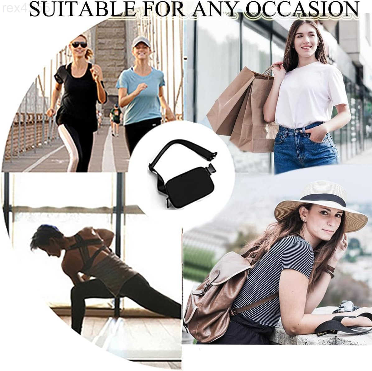 Mini Belt Bag Black Fanny Pack for Women Men Fashionable Small Waist Pack Crossbody Bag for RunningHikingJoggingCycling Black fanny bagW250912
