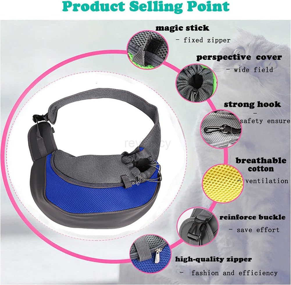 Pet Dog Sling Carrier Breathable Mesh Portable Travel Safe Pet Sling Shoulder Bag Carrier with Adjustable NonSlip Shoulder Strap for Small Dogs Cats P