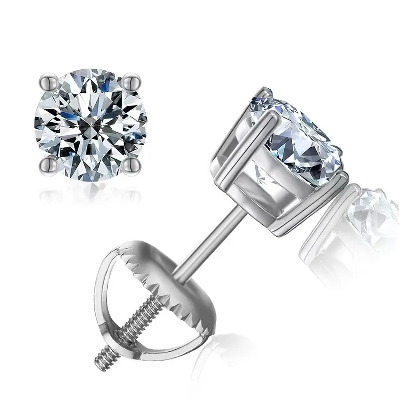 pass diamond tester VVS1 moissanite earrings designer for women men making of 925 sterling silver stud earrings screw back earring jewelry woman valen