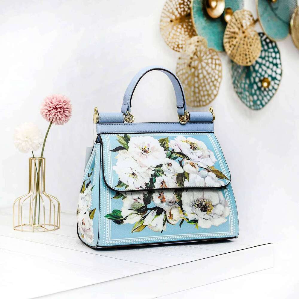 2025 Classic Women Frame Handbag Leather Printing Shoulder Messenger Totes Ladies Bags Bolsa Feminina Art Print