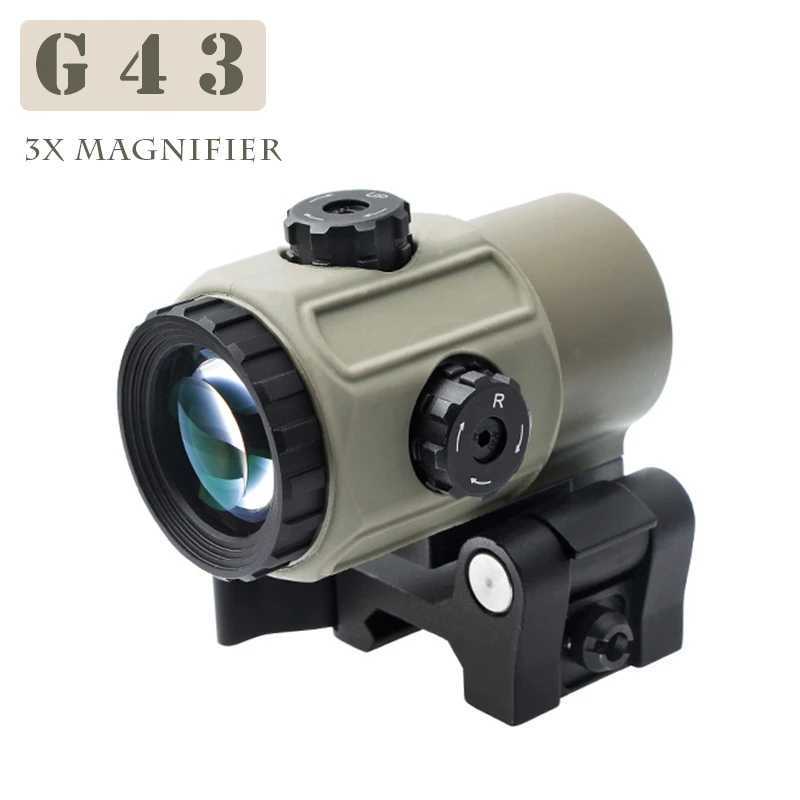 Tactical G33 G43 G45 Sight Fixed 3X 5X Magnifier Scope With Switch to Side Quick Detachable QD Mount For Airsoft Hunting W250912