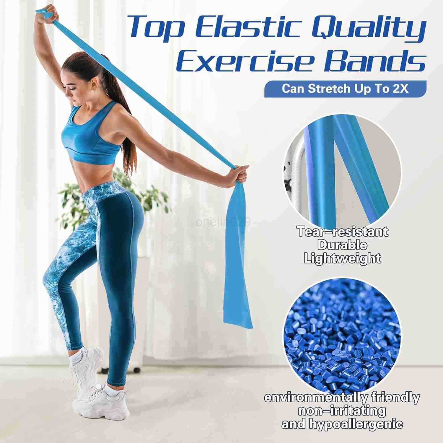 5 Pcs Resistance Bands for Working Out Latex Free Physical Therapy Bands Exercise Bands Set for Stretching Suitable for Rehab YogaPilates Home Gym W25