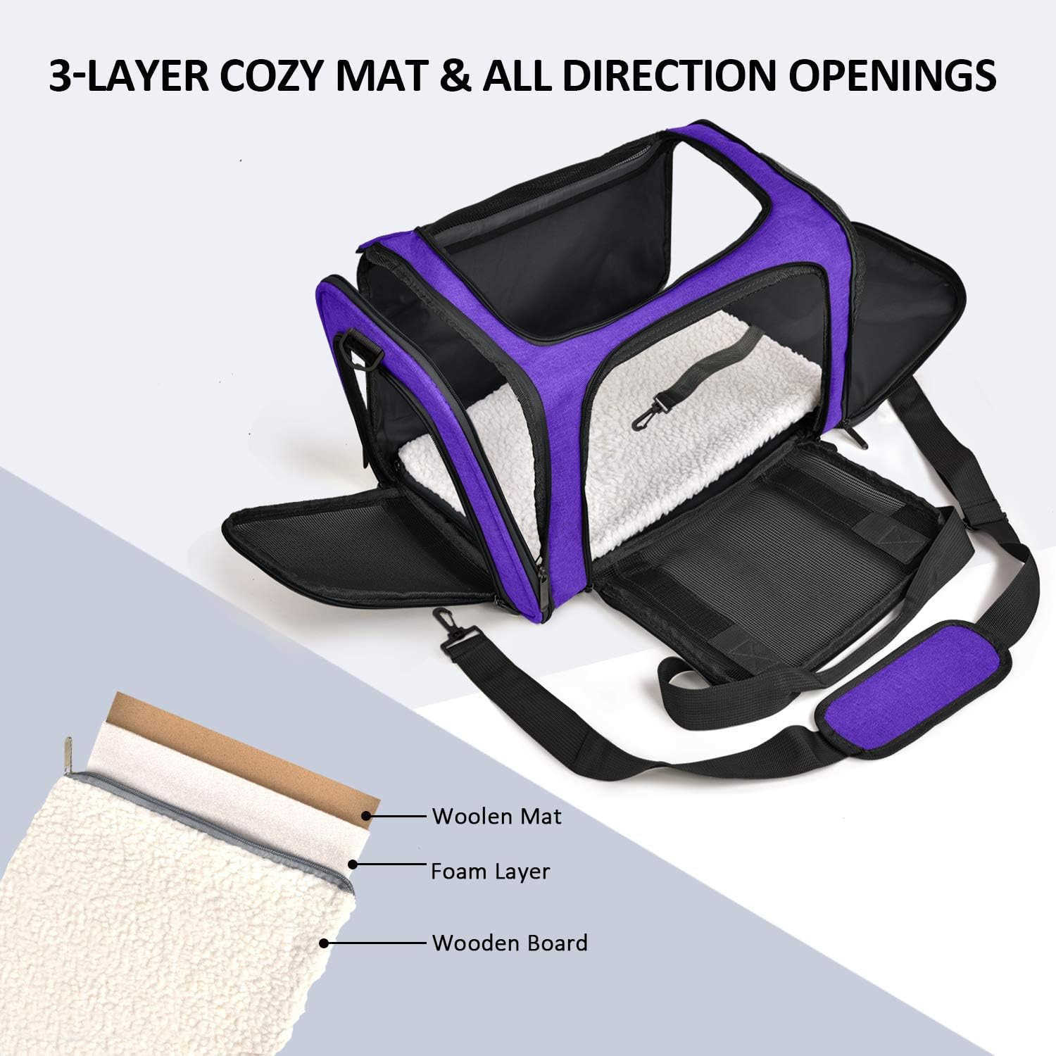 Cat Carriers Dog Carrier Pet Carrier For Small Medium Cats Dogs Puppies Up To 15lbs TSA Airline Approved Small Dog Carrier Soft Sided Collapsible Wate