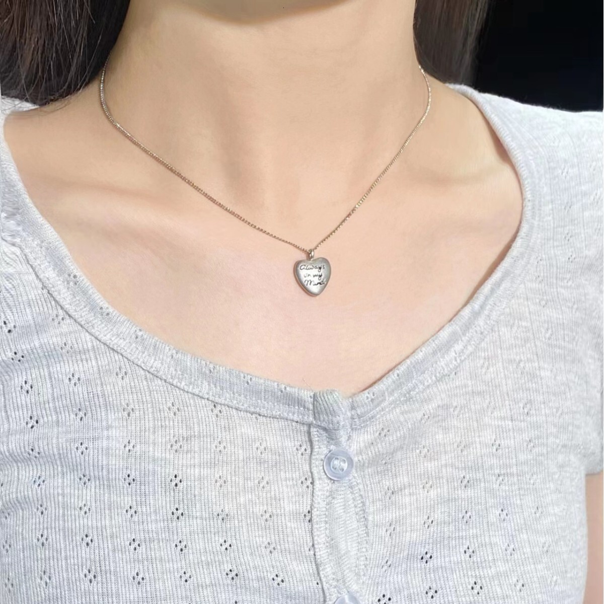 BM for Women New Letter Pendant Alloy Design Sense Unisex Heart Cool Style Necklace Niche