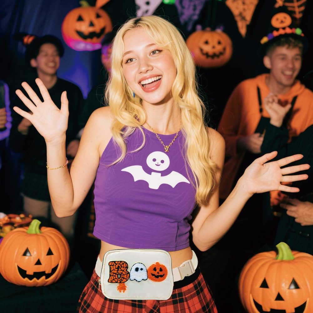 Basket Stuffers for TeensHalloween Crossbody Bag Halloween Spooky Pumpkin Purse for Kids Cute Halloween Fanny Packs Halloween Gifts for Girls WomenW25