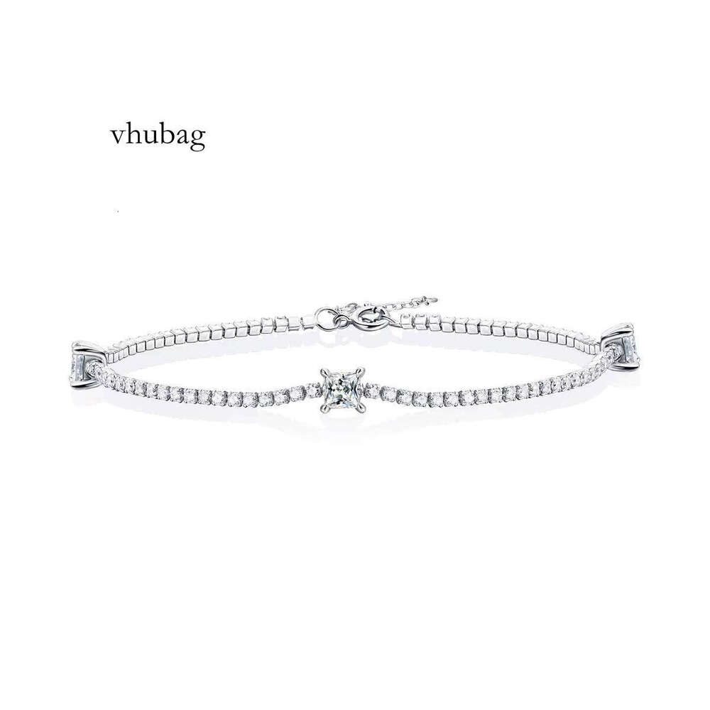 Wholesale 0.9Ct 4Mm Moissanite Italian Charm Bracelet Sier Platinum Plating Gold Main Material for Gift