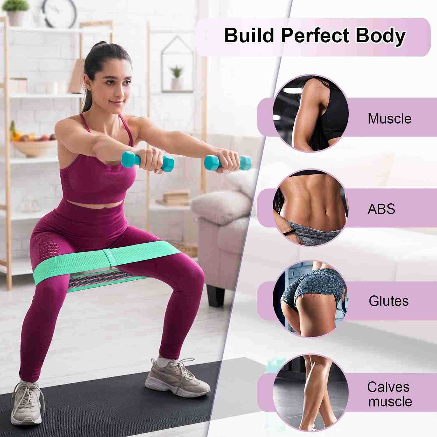 Resistance Bands for Women and MenLeap Fit Premium Booty Exercise Bands for Working OutNon Slip Elastic Workout Bands Set for Butt Legswith Action Gui