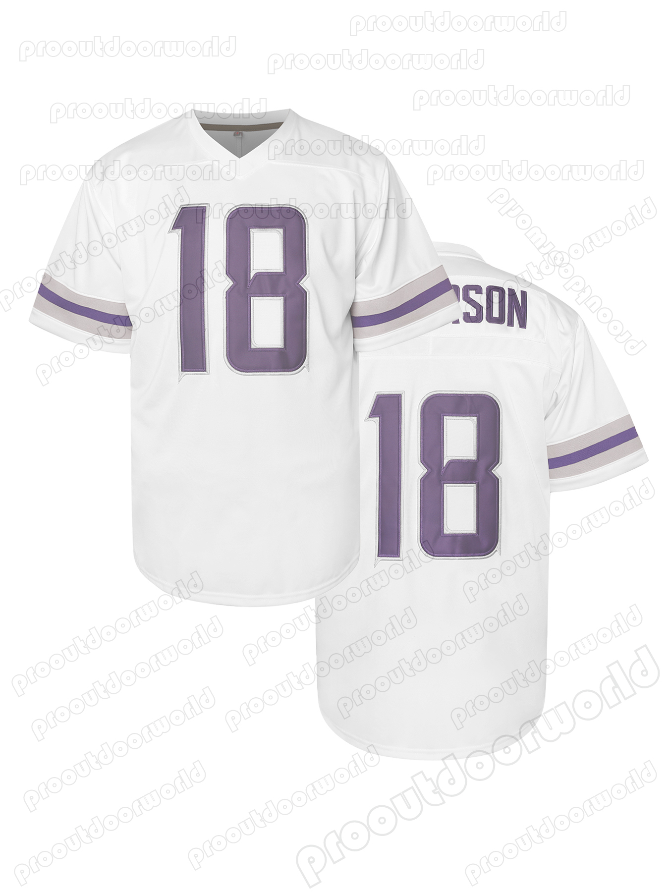 18 Justin Jefferson 2025 Vintage Football Jersey 84 Randy Moss Custom Stitched Short Sleeve V-Neck Moisture-Wicking Polyester Casual Wear Uniform In B