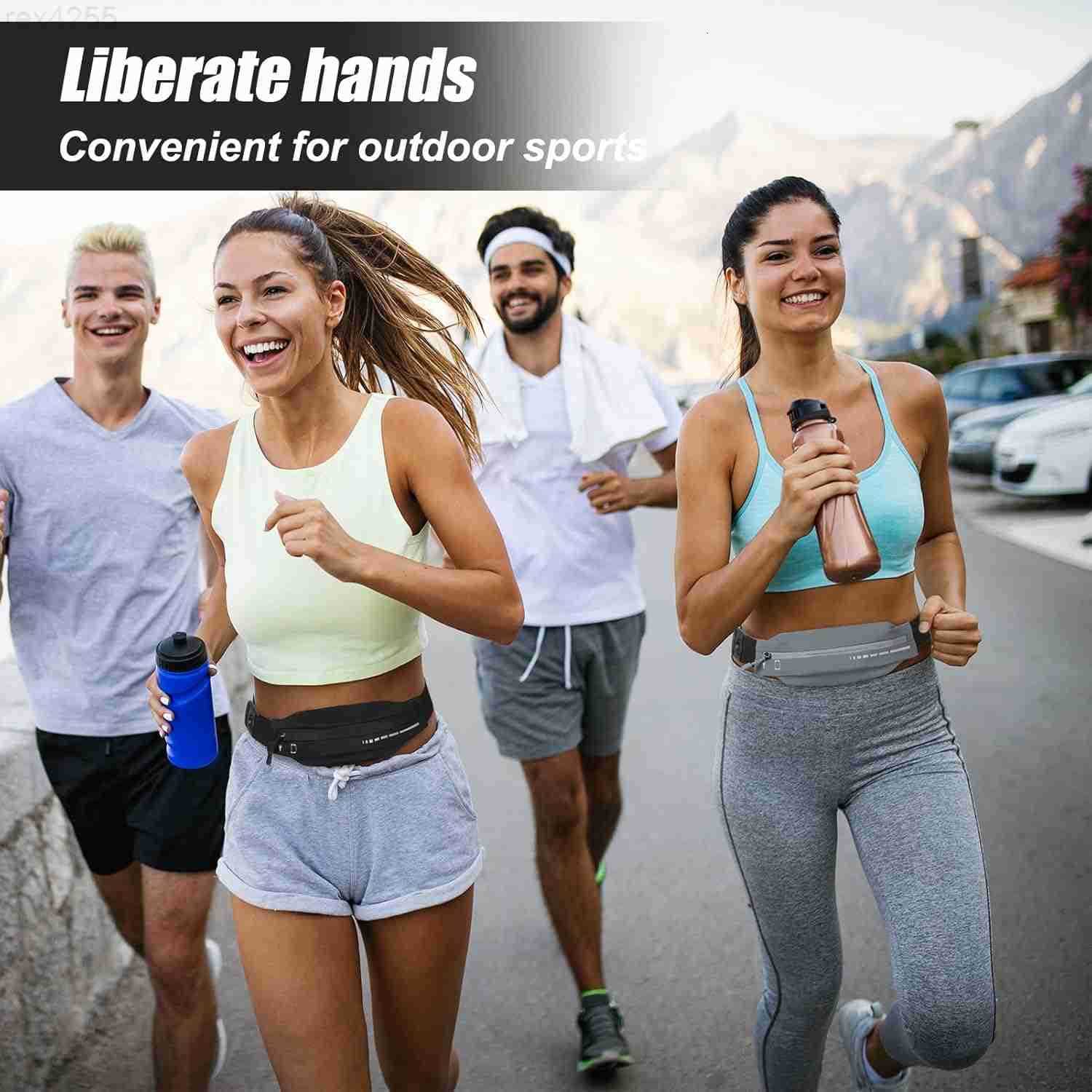 2 PCS Slim Running Belt Fanny Pack Running Phone Holder Runners Pouch Waist Pack for Workout Money Belt Running Gift Gear Accessories for Women Men Wa