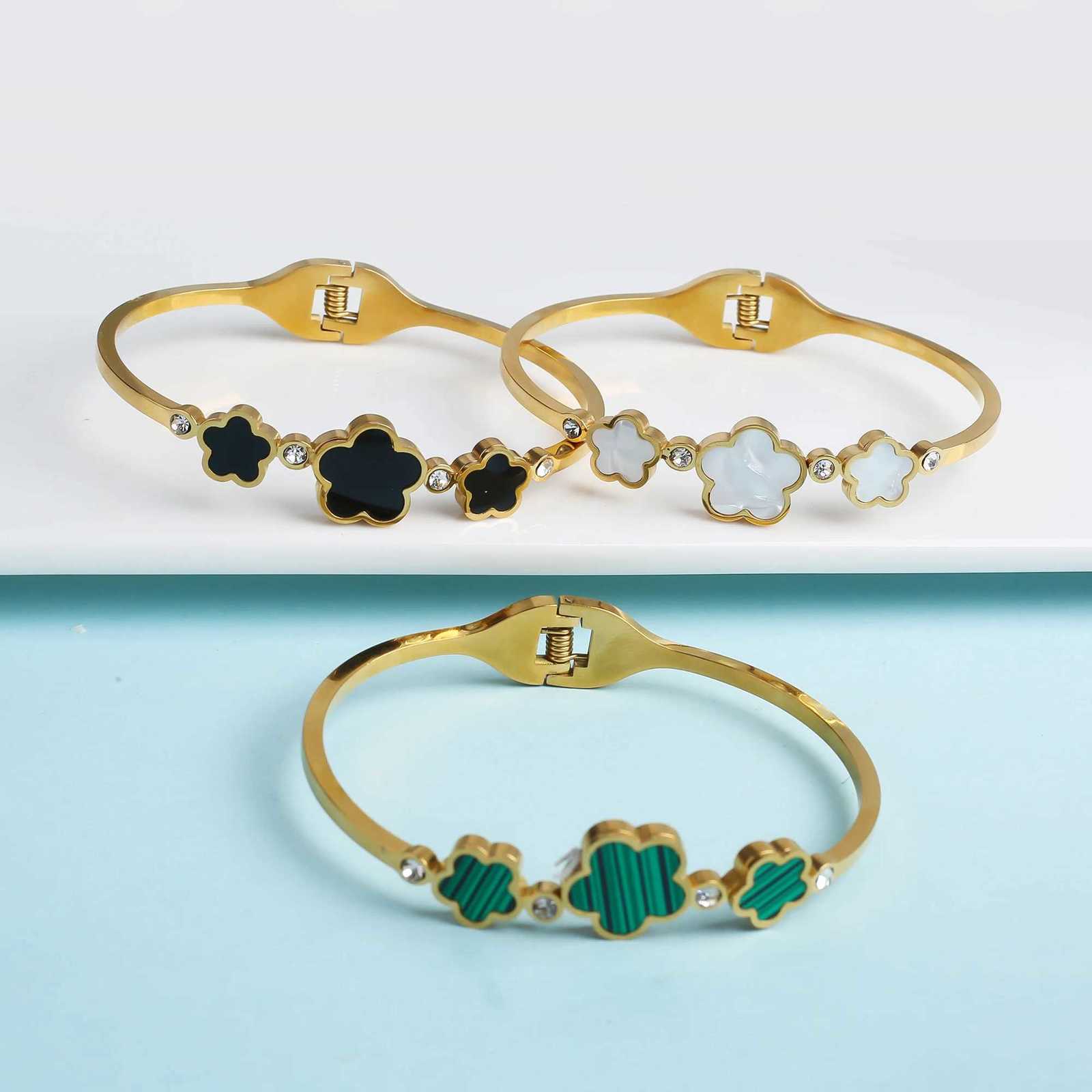 High Quality Hot Selling Plum Bloss Plant Five Flower Adjustable Bracelet Accories For Wens Luxury Jewelry S250912