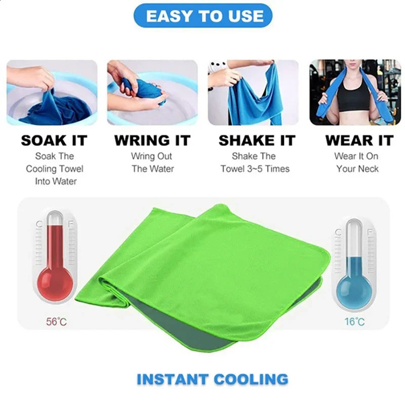 Sport Cooling Towel Microfiber Instant Cool Ice Face Towels for Gym Swimming Yoga Running Quickdry Towels Cooling Cloth 250911