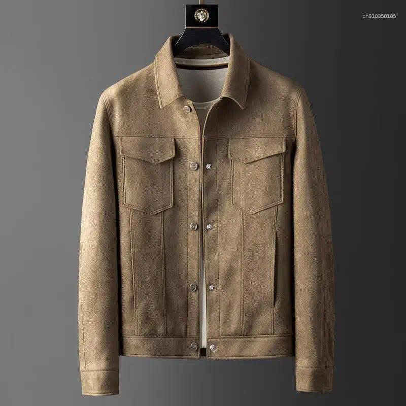 Men's Jackets Autumn Winter Casual Fashion Suede Warm Bomber Jacket Parkas Man Outdoor Turn Collar Coats Outwear