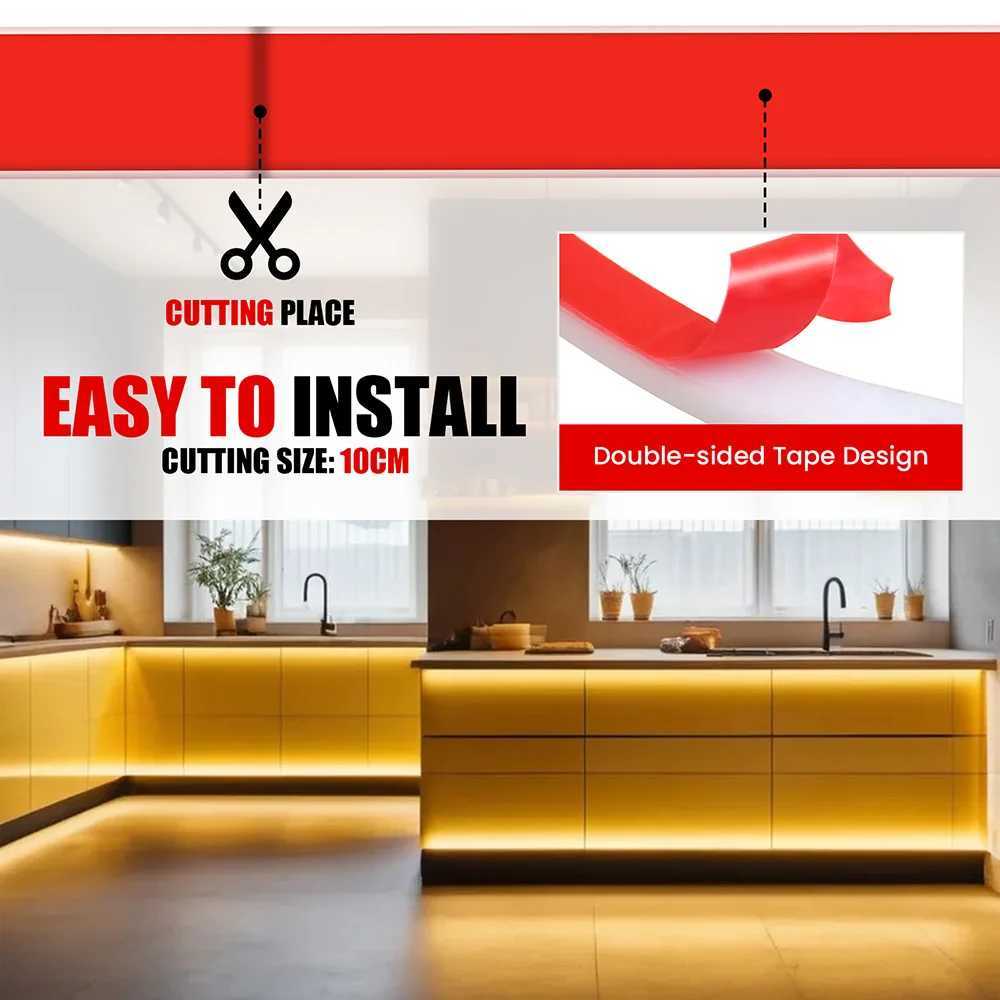 Dimmable COB LED Neon Strip Light with Adhesive Dimmer Power Plug 220V 230V 240LED Flexible Tape Lamp Waterproof Liner Lighting C250912