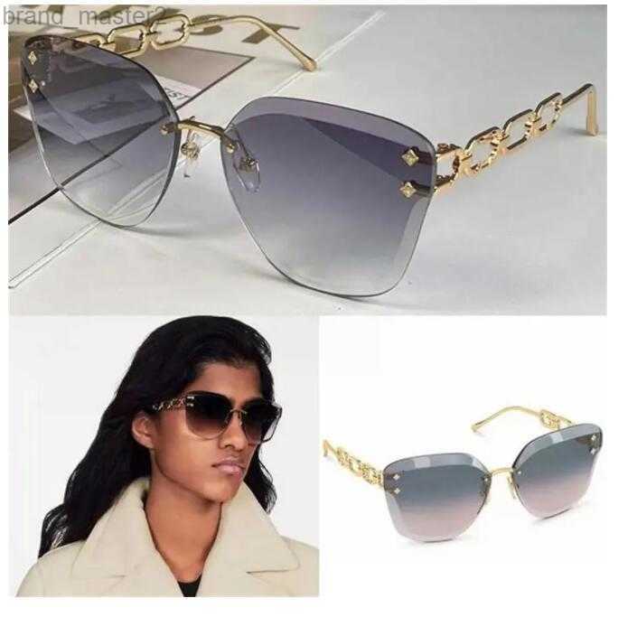 NEW Z1628U JEWEL cat eye sunglasses Z1626U luxury brand designer rimless gradient lens metal chain temple with classic female personality allmatch glasses