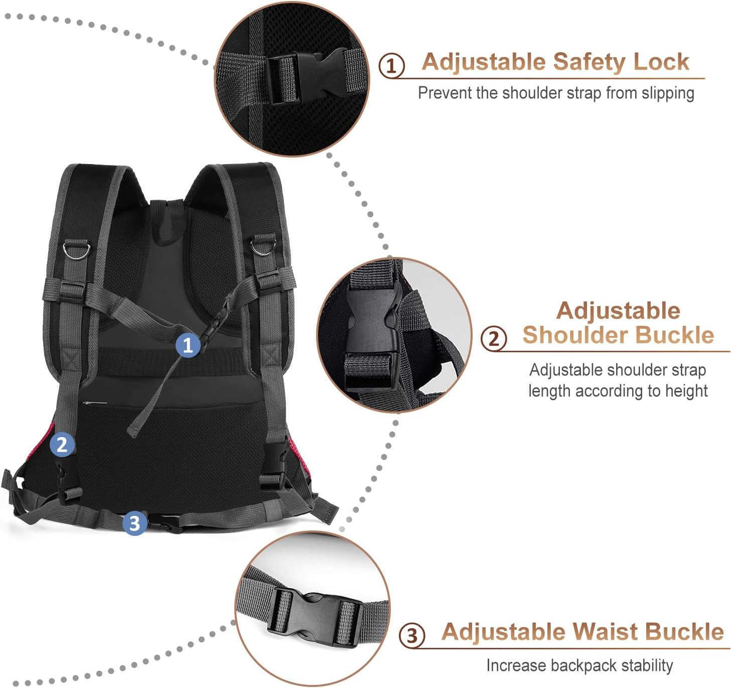 Pet Dog Backpack Carrier Small Dog Front Carrier Pack Reflective Head Out Motorcycle Puppy Carrying Bag Backpack for Small Medium Dogs Cats Rabbits Ou