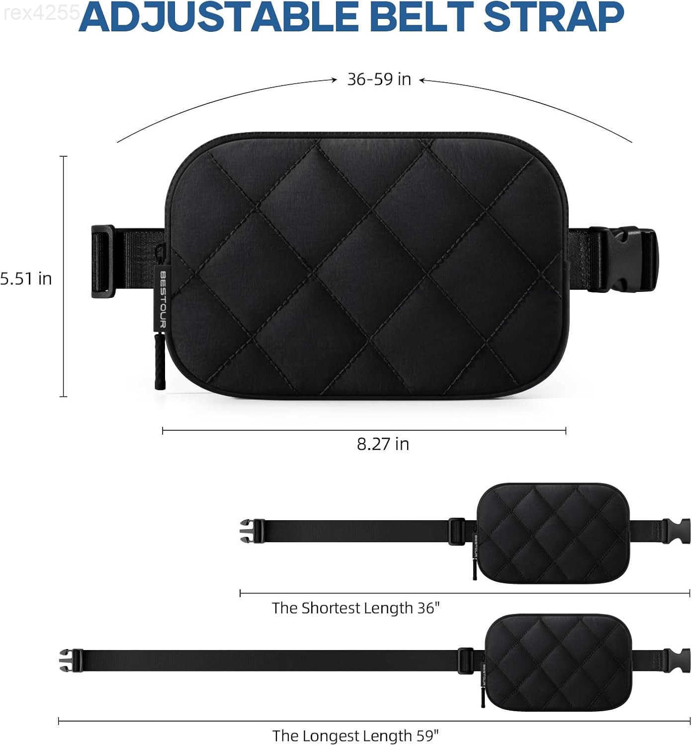 Fanny Pack for Women Men Waterproof Belt Bag with Adjustable Strap Back AntiTheft Zipper Pocket Lightweight Crossbody Bag for Travel Workout Running B