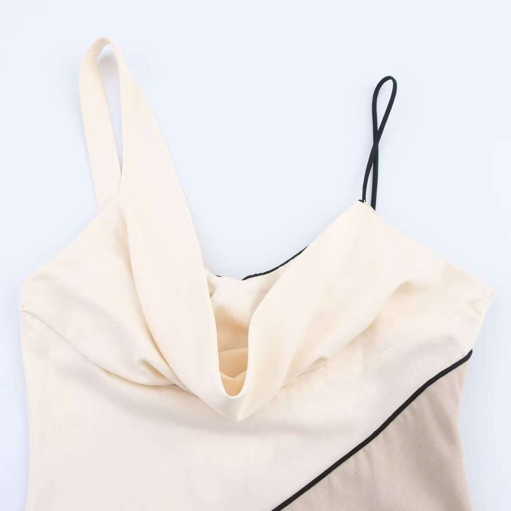 DHEssentials Z Women's Summer New Elegant Sexy V-neck Mid-length Spliced Midi Dress5029116