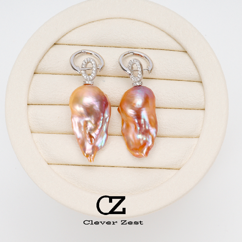 Natural Freshwater Baroque Pearl Earrings Sterling Silver Freshwater Pearl Hooks Stylish and Versatile Trendy Anniversary Gift Best Friend Gift