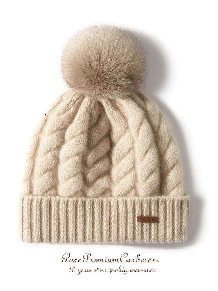 Mongolian Cashmere Beanie 3DCab Wen Pp Real Rabbit Pps Hat Soft Men Winter Knitted Pure Cashmere Warm s G250910
