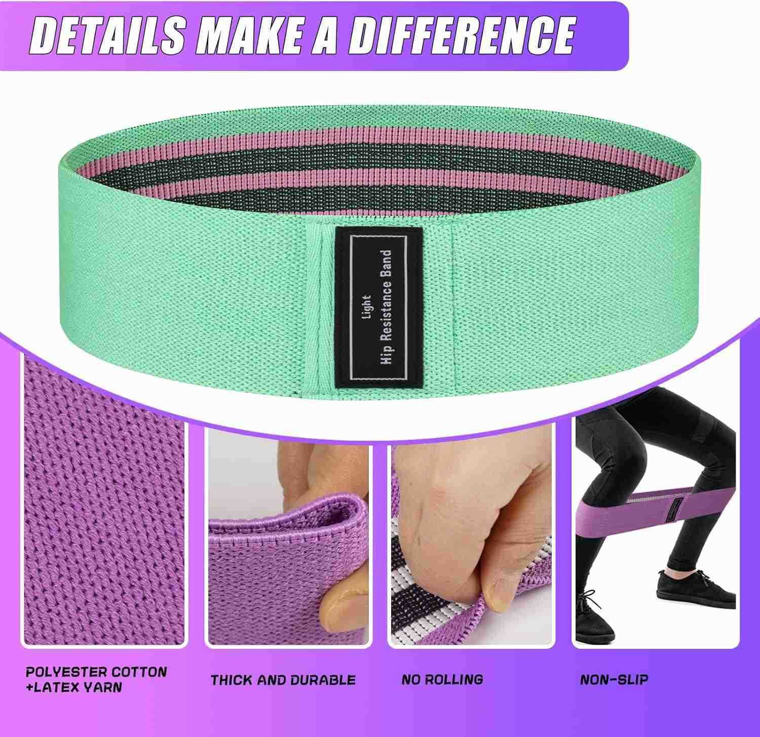 Fabric Resistance Bands SetExercise Bands for Legs and BootyDifferent Levels Elastic Bands for YogaPilatesHome FitnessStrength TrainingPhysical Ther W