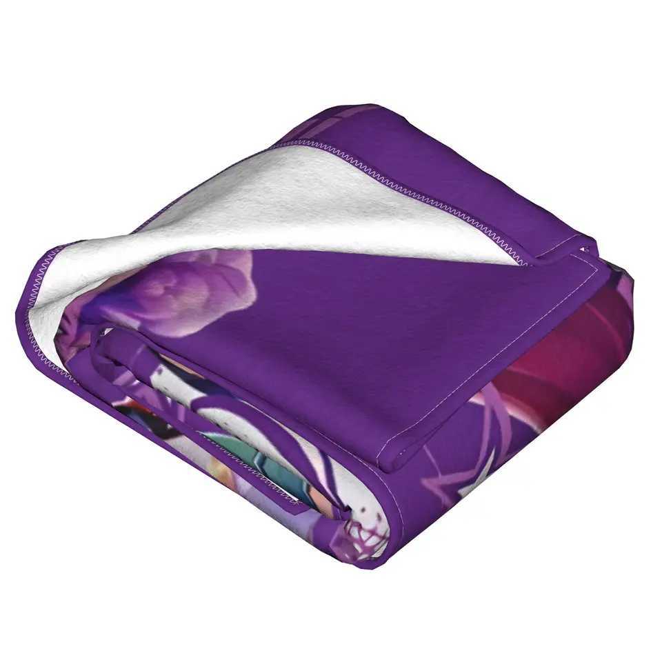 HUNTRIX KPOP Demon Hunters Anime Blanket Cover Flannel Throw Blankets Airplane Travel Portable UltraSoft Warm BedspreadsXJ250912