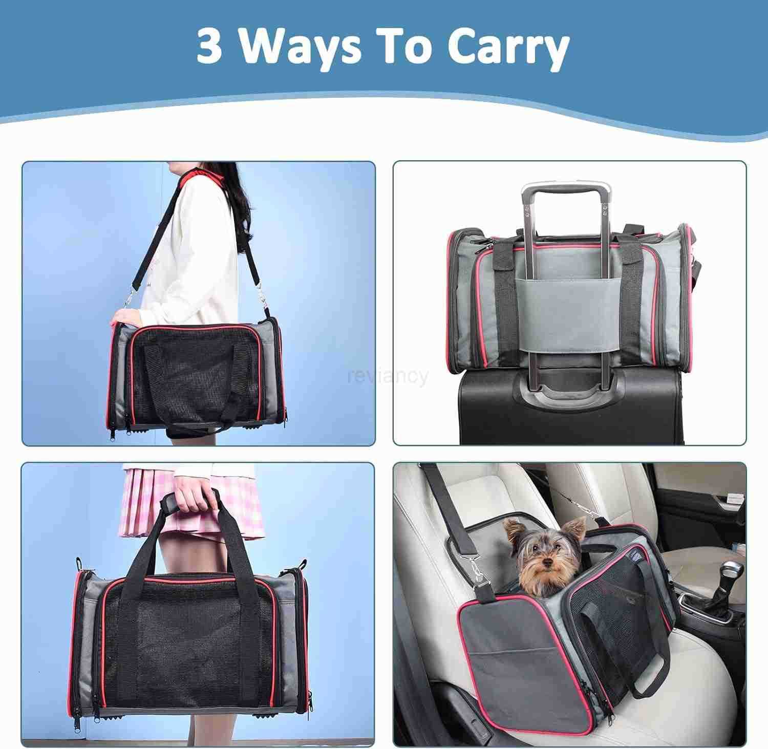 Kennel Pet Carrier for Small Dogs Cats Puppy Airline Approved Cat Carriers Dog Carrier Collapsible Travel Handbag Car Seat Large 19 x 11 x 11 Floral P