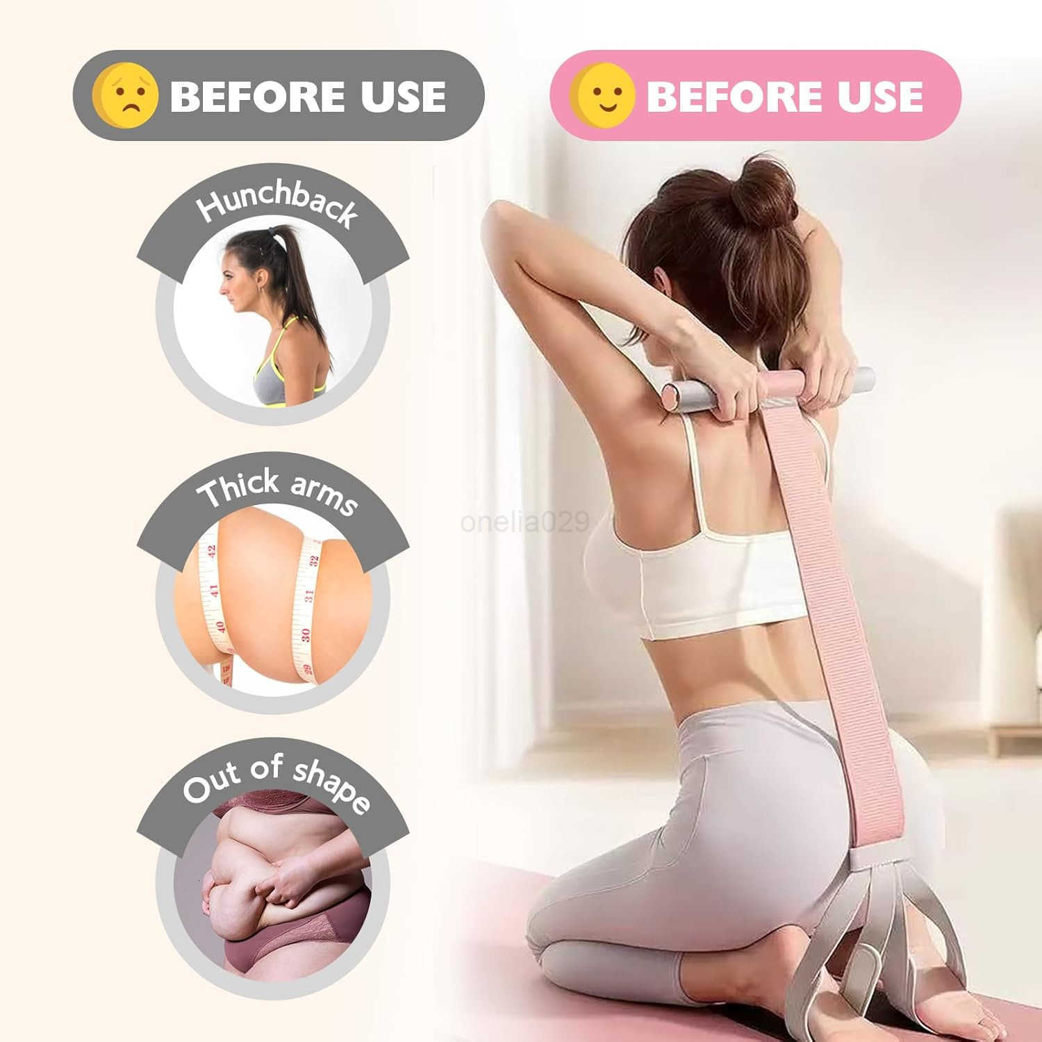 Fitness Resistance Band with Handles NonSlip Pedal 150lb Fabric Exercise Bands Yoga Starter Sets Sit Up Pull Rope for Full Body Strength Training Stre