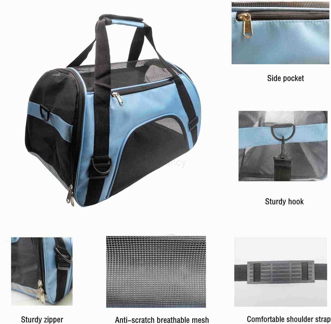 Airline Approved CAT Carrier Dog Carrier for Medium Small CATs Small Puppy KittenDog CAT Pet Travel Carrier Small BlueW250911