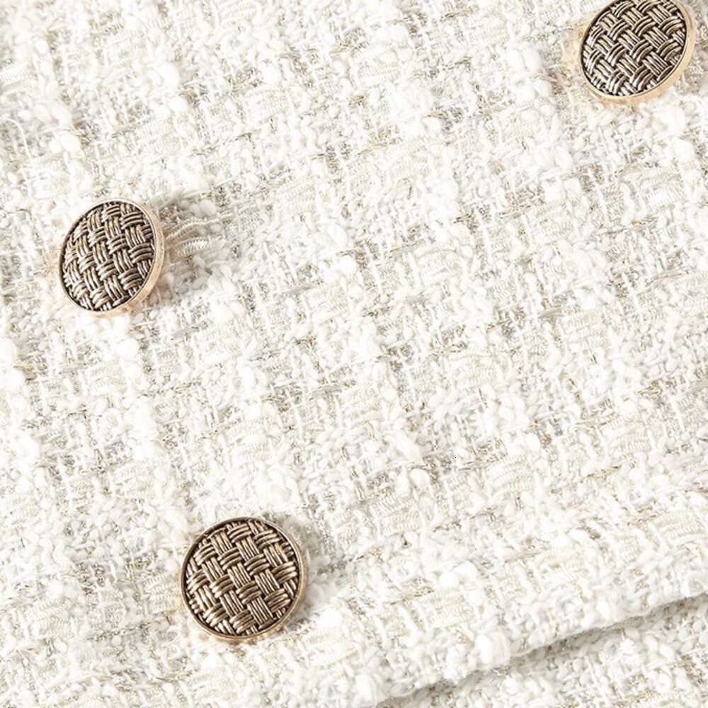 DHEssentials Chanel Style Coat Women's Autumn 2024 New Design Short Tweed Long Sleeve Versatile Top Trendy