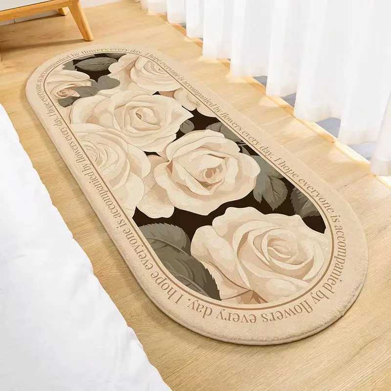 Flower Series Bedside Carpets Simple Bath Mats Soft Entrance Doormat NonSlip Floor Rugs Home Toilet Bathroom Absorbent Foot Pad C250912