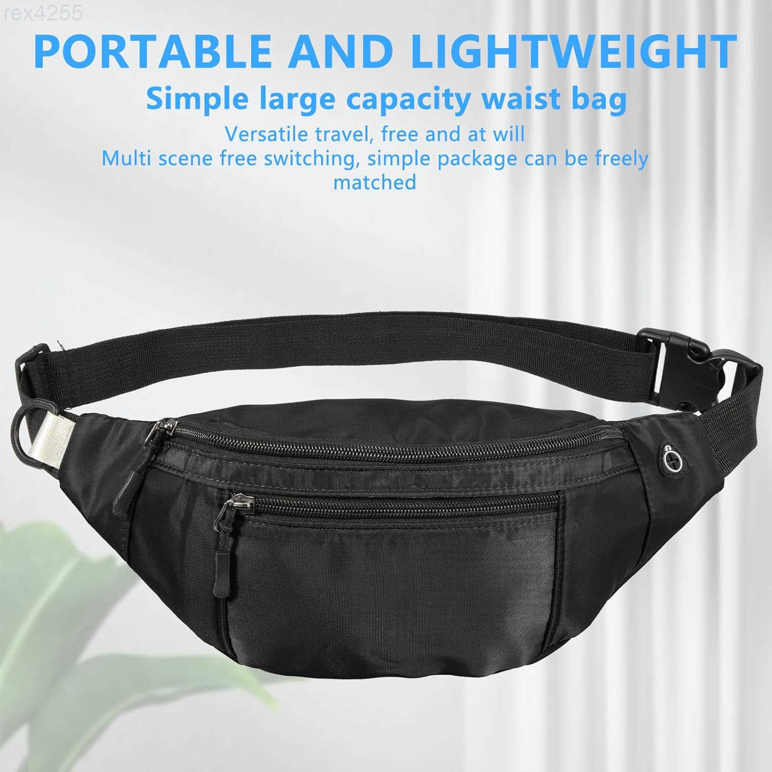 2PCS Crossbody Fanny Pack Large Capacity Waist Bag with Hidden Zipper Pockets Adjustable Strap Fanny Packs Waterproof Oxford Cloth Travel Belt Bag for