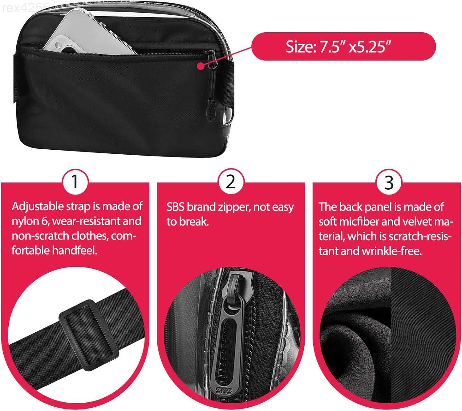 Fanny Pack Stadium ApprovedFashion Belt Bag for Women with Adjustable Strap for Games Concert FestivalW250912