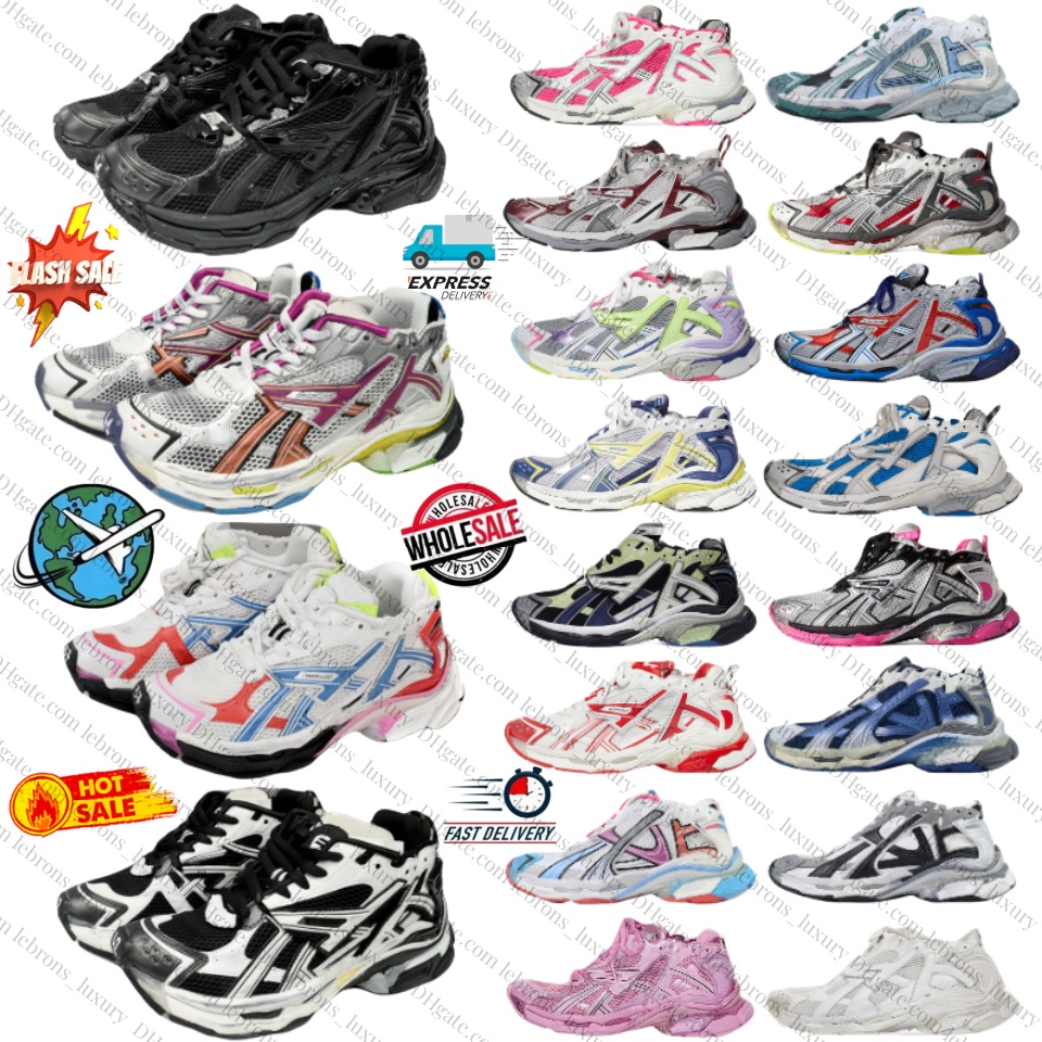 Track 7.0 Runners Designer Casual Sneakers 7.5 Trainers mens womens Running Paris Black White Blue Beige Multicolor Burgundy Brown Deconstruction