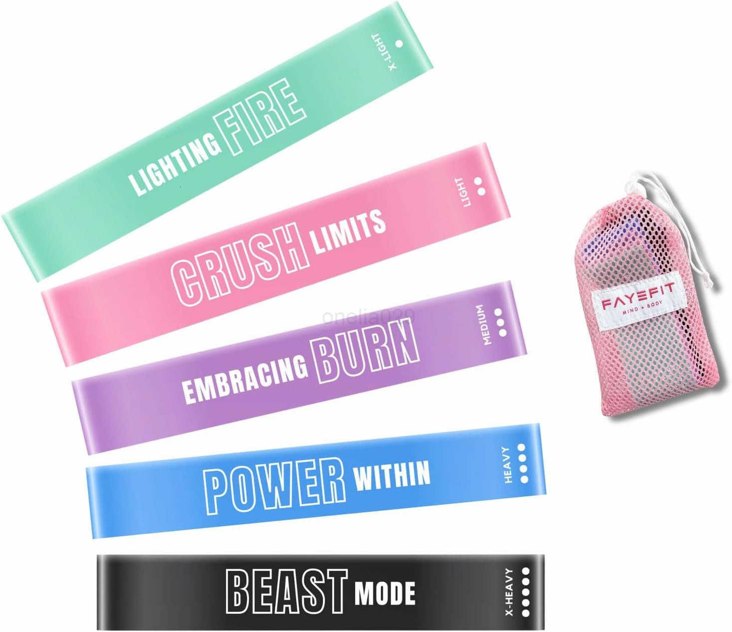 Resistance Bands for Working Out Exercise Bands Resistance Loops Workout Bands Physical Therapy Bands Set of 5 Stretch Bands for Exercise at Home Carr