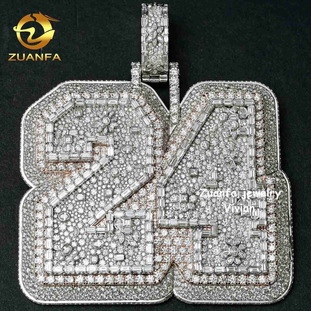 3inches Custom Iced Out Sterling Silver 925 VVS Moissanite Diamond Hip Hop Chain Pendant